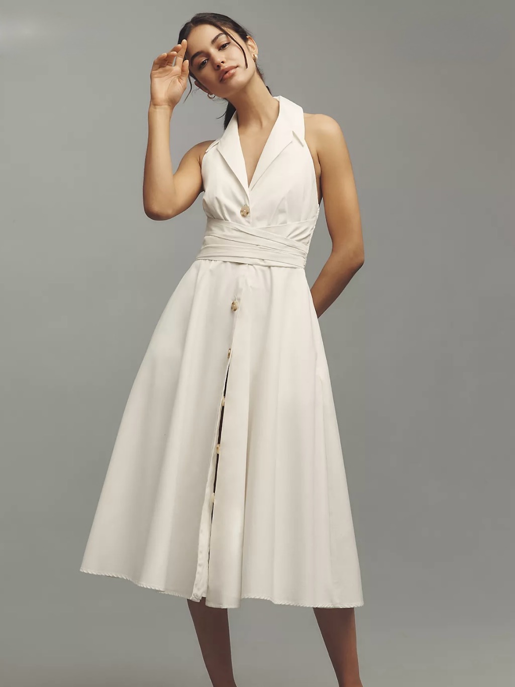 Nwt Hutch Alessia White Halter Midi Dress S